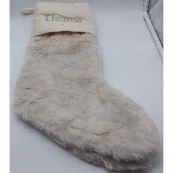 Pottery Barn Thomas Alpaca Christmas Holiday Faux Fur Stocking Xmas Lined - Picture 7 of 7